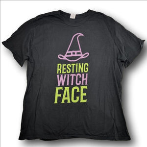 Men's Unbranded Black Resting Witch Face Short Sleeve Tee XXL